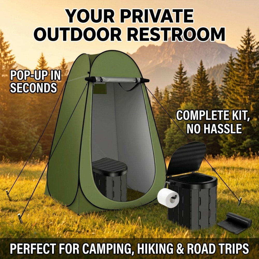 Outdoor Camping Toilet Tent - 휴대용 캠핑 접이식 개인 화장실 텐트