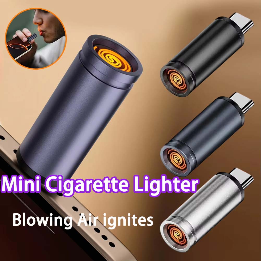 Outdoor Windproof Lighter - 미니 타입-C 휴대폰 라이터, 공기 주입식