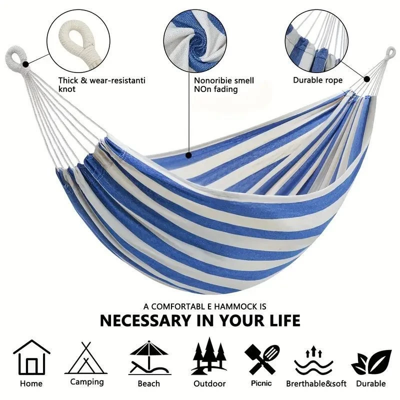캔버스 나무 막대 없는 해먹 야외 캠핑용 매달린 침대  - Outdoor Camping Hammock 리뷰 및 가격