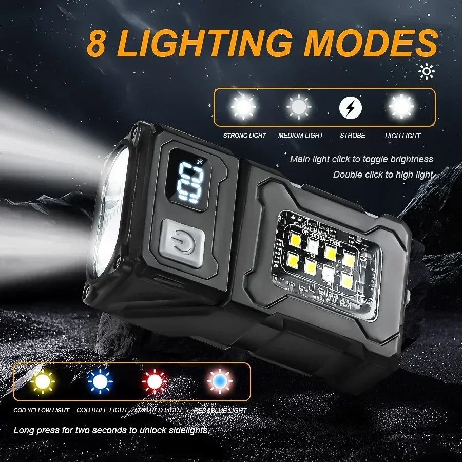 미니 충전식 LED 포켓 손전등 휴대용 측면 COB 토 - Outdoor Camping Decor 리뷰 및 가격