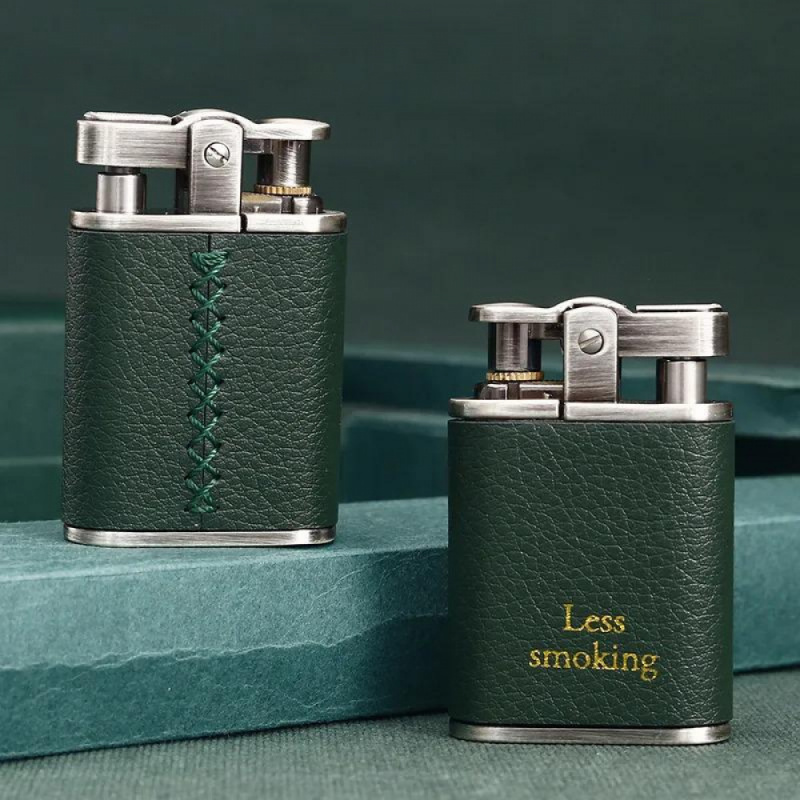 휴대용 방풍 라이터, 레트로 가죽 무늬 금속 바디, 실 - Outdoor Windproof Lighter 리뷰 및 가격