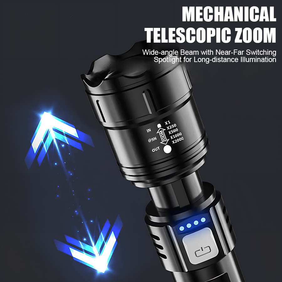 고출력 P50 LED 손전등 USB 충전식 줌 핸드헬드 - Outdoor Camping Decor 리뷰 및 가격