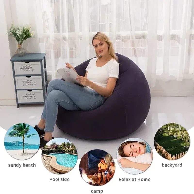 대형 에어 소파 PVC 라운저 빈백 의자 실내 거실 야 - Outdoor Camping Couch 리뷰 및 가격