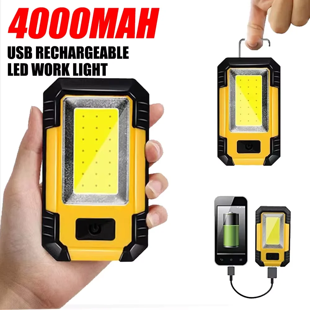 휴대용 4000mAh 충전식 작업등 초강력 COB 손전 - Outdoor Camping Decor 리뷰 및 가격