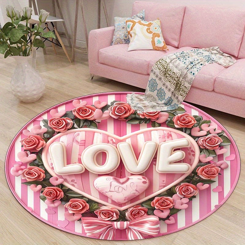 플로럴 커플 라운드 매트, 미끄럼 방지 얼룩 방지 기계 - Outdoor Camping Decor Ideas 리뷰 및 가격