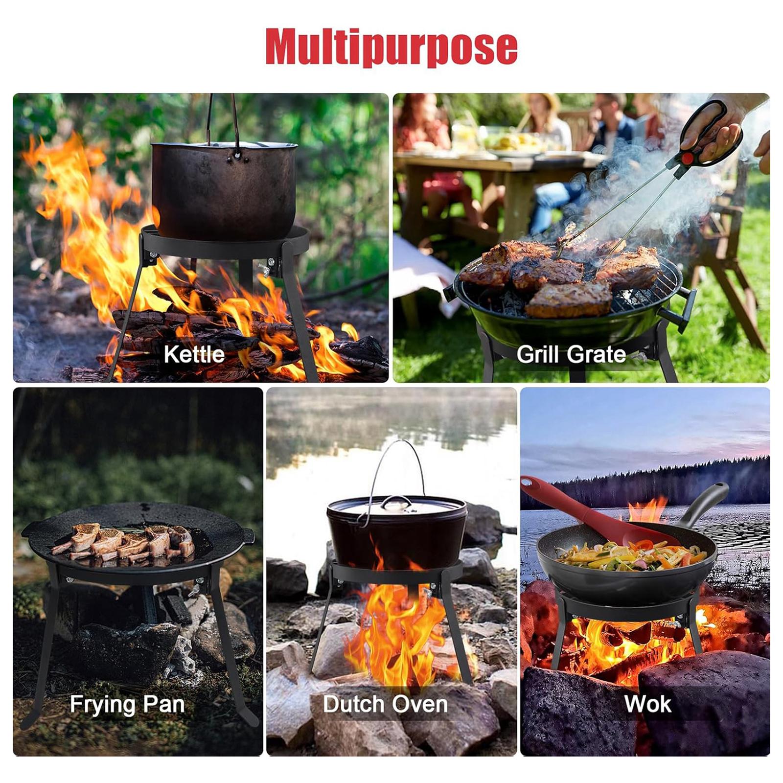 접이식 캠프파이어 삼각대 철제 휴대용 그릴 스탠드 캠프 - Outdoor Camping Cooking Equipment 리뷰 및 가격