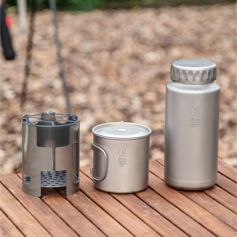 KEITH 순수 티타늄 네스팅 캠핑 세트 1200ml  - Outdoor Camping Cooking Equipment 리뷰 및 가격
