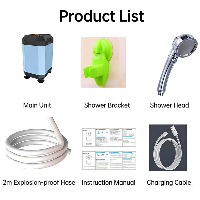 5400mAh/9000mAh 야외 휴대용 캠핑 샤워기  - Outdoor Camping Shower 리뷰 및 가격