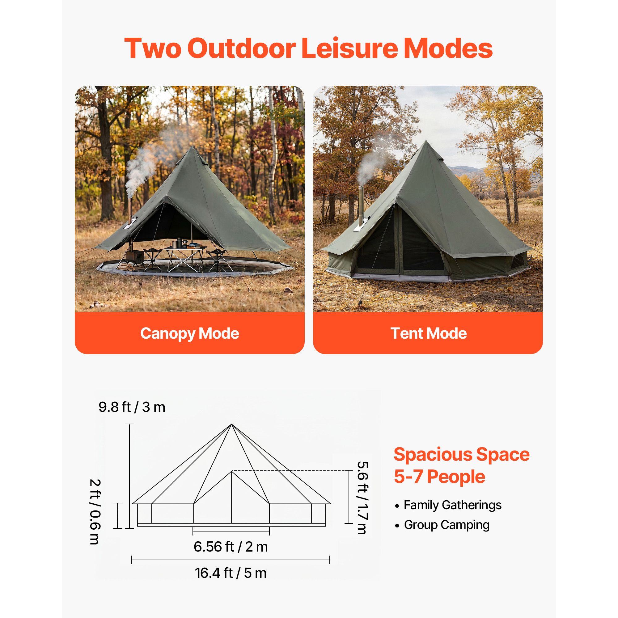 캔버스 벨 텐트, 4계절용 16.4피트 유르트 텐트 ( - Outdoor Yurt Camping 리뷰 및 가격