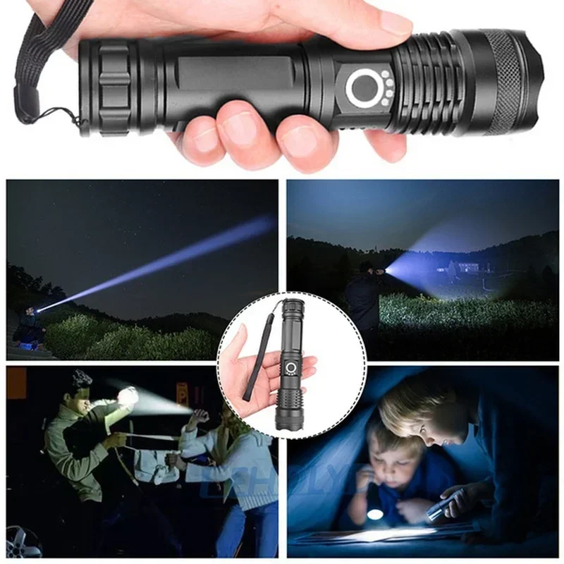고출력 XHP70 LED 손전등 USB-C 충전식 토치 - Outdoor Camping Decor 리뷰 및 가격